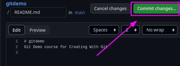 Commit Changes
